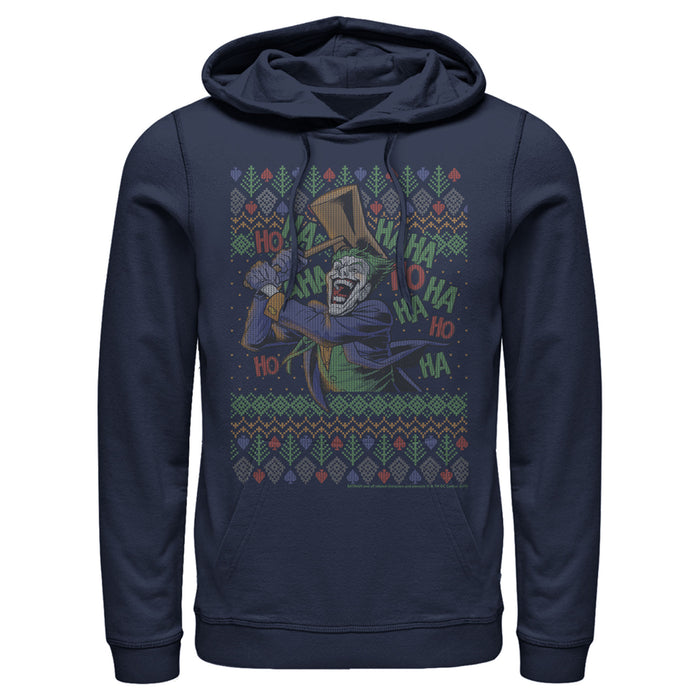 fifth sun Men's Batman Ugly Christmas Joker Hammer Pull Over Hoodie
