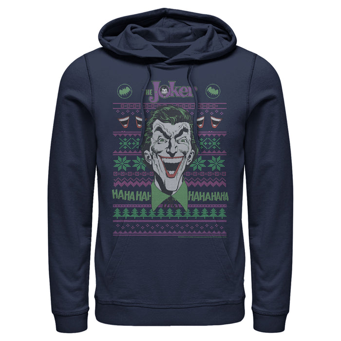 fifth sun Men's Batman Ugly Christmas Joker Laugh Pull Over Hoodie