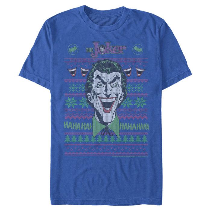 Fifth Sun Men's Batman Ugly Christmas Joker Laugh T-Shirt