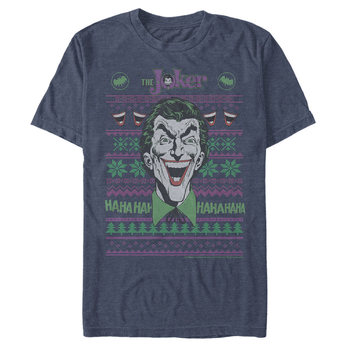 fifth sun Men's Batman Ugly Christmas Joker Laugh T-Shirt