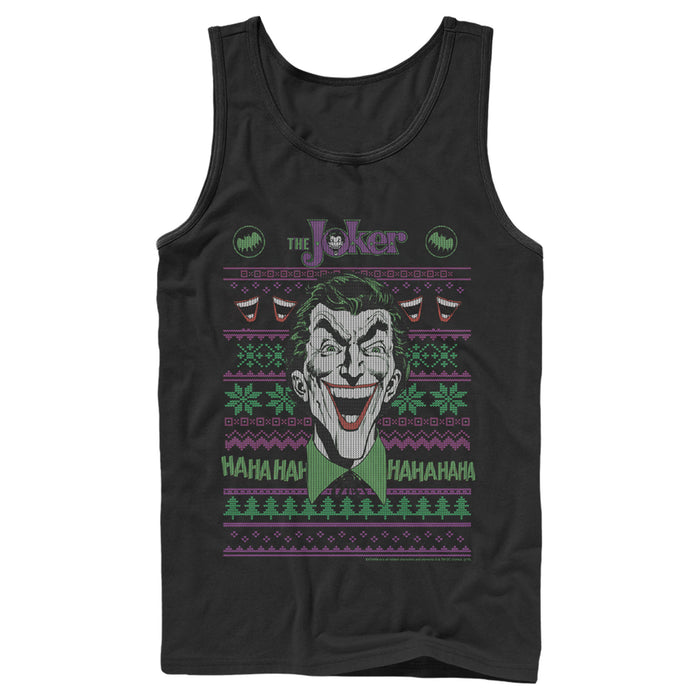 Fifth Sun Men's Batman Ugly Christmas Joker Laugh Tank Top
