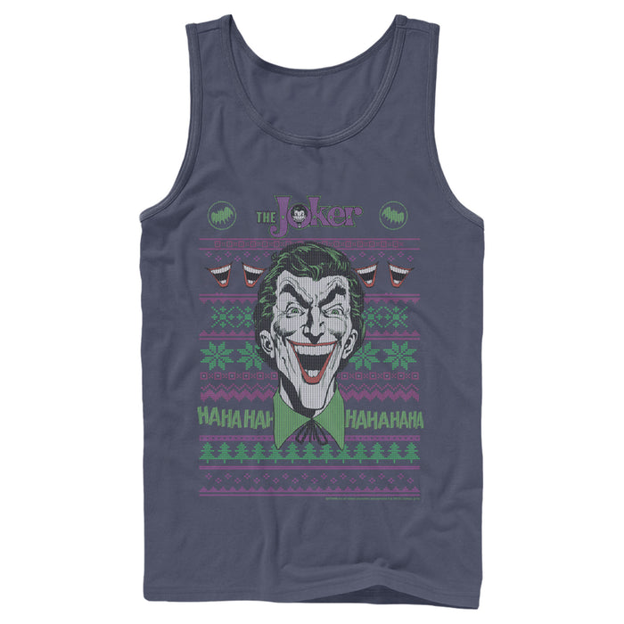 fifth sun Men's Batman Ugly Christmas Joker Laugh Tank Top