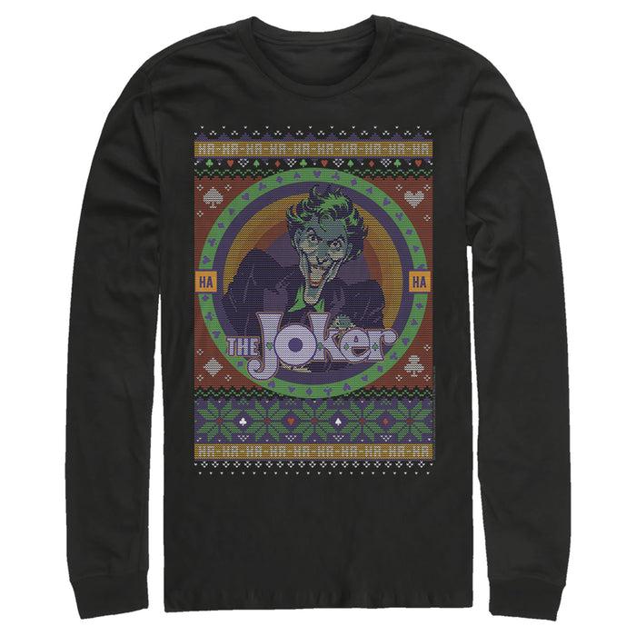 Fifth Sun Men's Batman Ugly Christmas Joker Long Sleeve Shirt