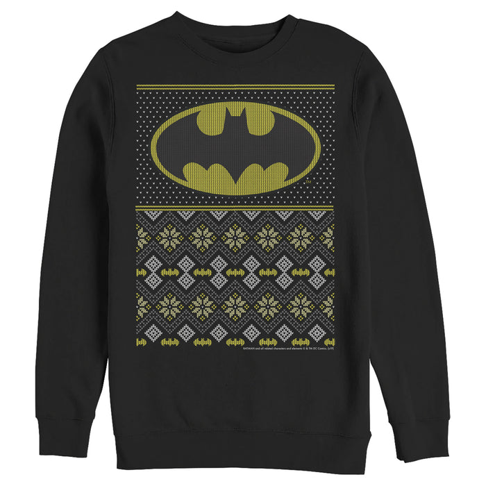 fifth sun Men's Batman Ugly Christmas Logo Sweatshirt
