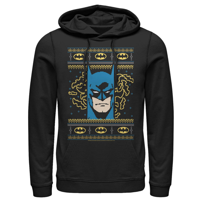 Fifth Sun Men's Batman Ugly Christmas Masked Hero Pull Over Hoodie