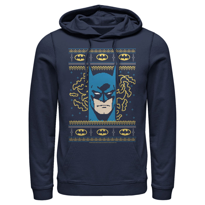 fifth sun Men's Batman Ugly Christmas Masked Hero Pull Over Hoodie