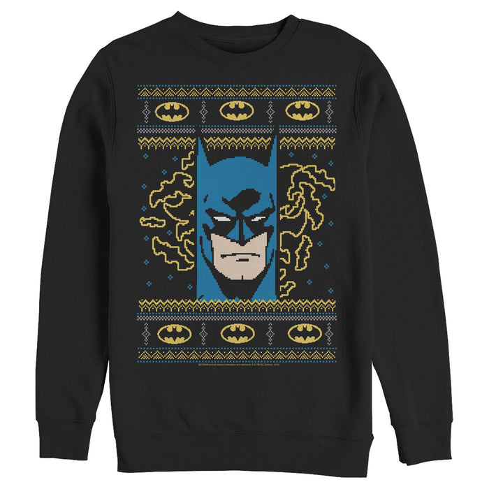 fifth sun Men's Batman Ugly Christmas Masked Hero Sweatshirt
