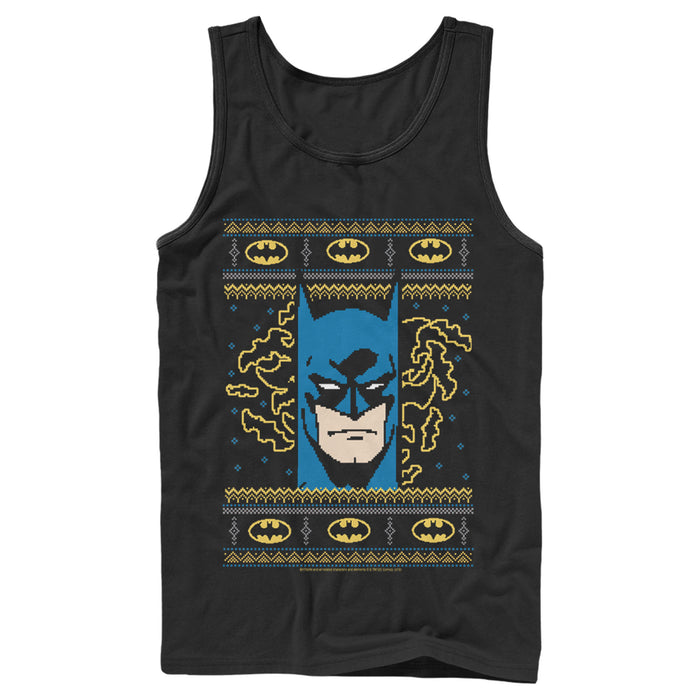 Fifth Sun Men's Batman Ugly Christmas Masked Hero Tank Top