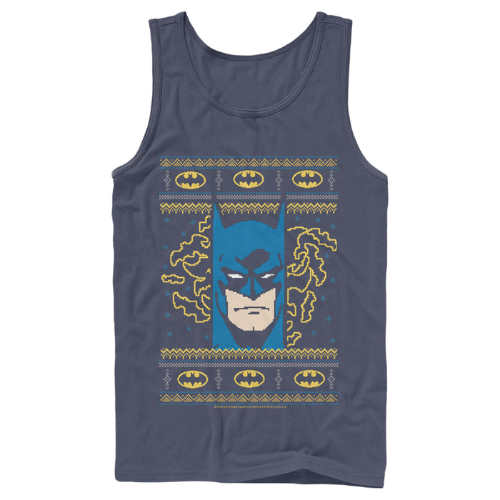 fifth sun Men's Batman Ugly Christmas Masked Hero Tank Top
