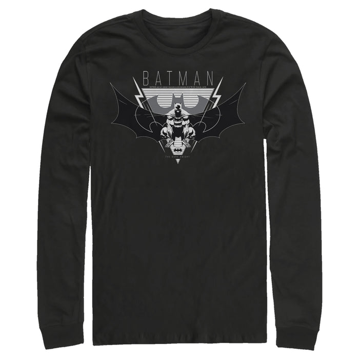 fifth sun Men's Batman Winged Hero Emblem Long Sleeve Shirt