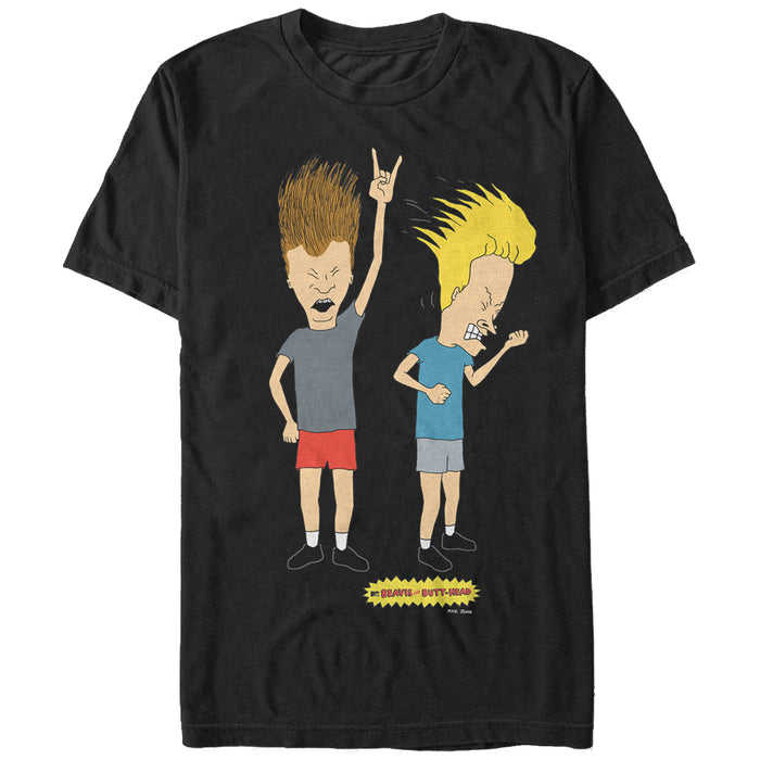 fifth sun Men's Beavis and Butt-Head Head Banging Rockers T-Shirt