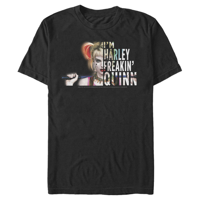 fifth sun Men's Birds of Prey Harley Freakin' Quinn T-Shirt