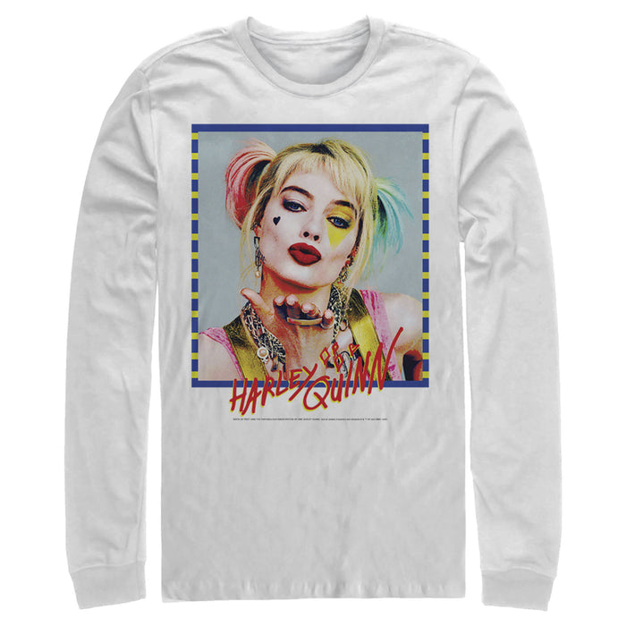 fifth sun Men's Birds of Prey Harley Quinn Blowing Kiss Long Sleeve Shirt