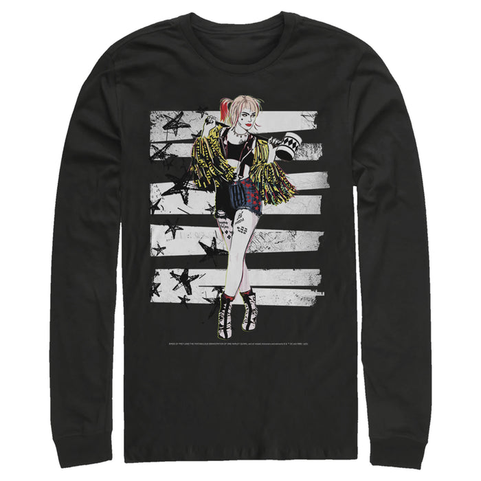 fifth sun Men's Birds of Prey Harley Quinn Comic Pose Long Sleeve Shirt