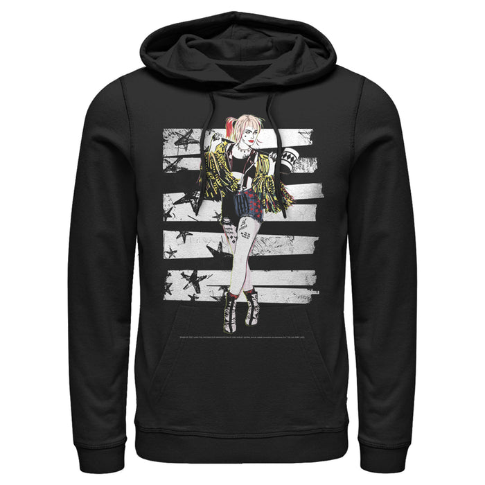 fifth sun Men's Birds of Prey Harley Quinn Comic Pose Pull Over Hoodie