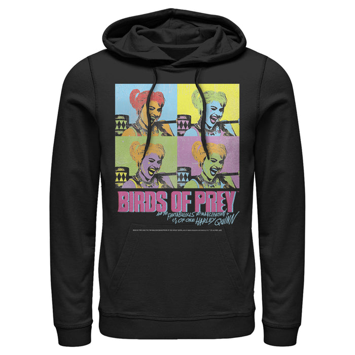 fifth sun Men's Birds of Prey Harley Quinn Pop Art Pull Over Hoodie