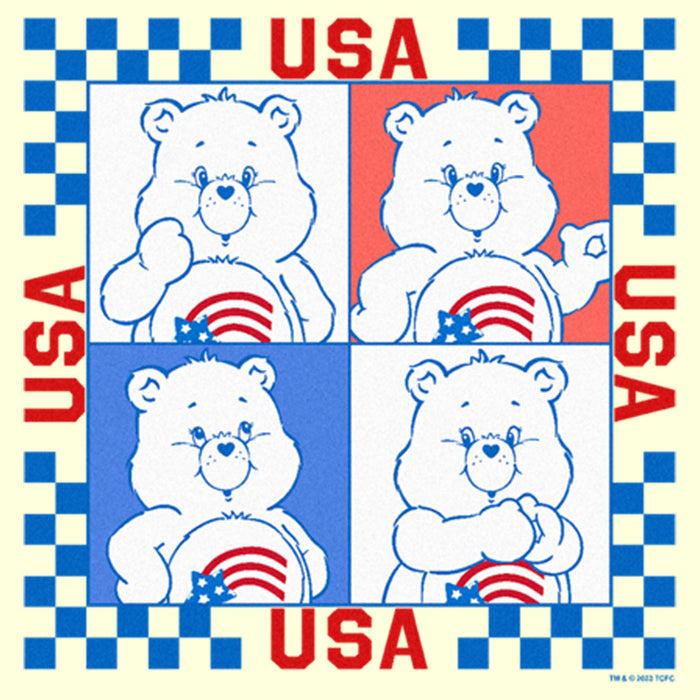 Fifth Sun Men's Care Bears America Cares Bear Patriotic Portraits T-Shirt