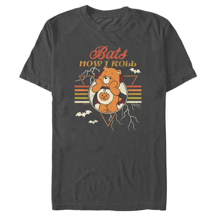 fifth sun Men's Care Bears Halloween Trick-Or-Sweet Bear Bats How I Roll T-Shirt