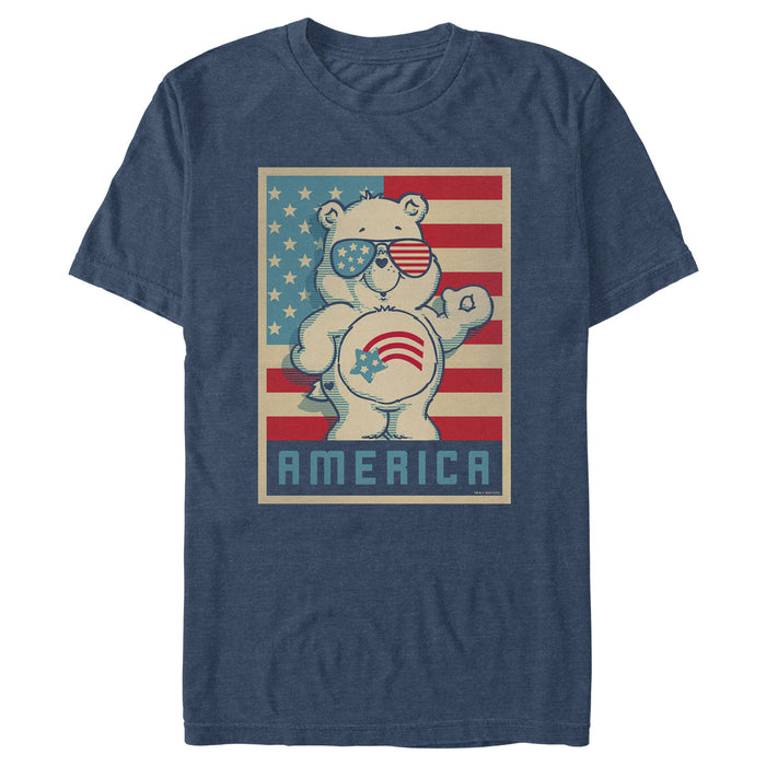 fifth sun Men's Care Bears Retro America Cares Bear T-Shirt