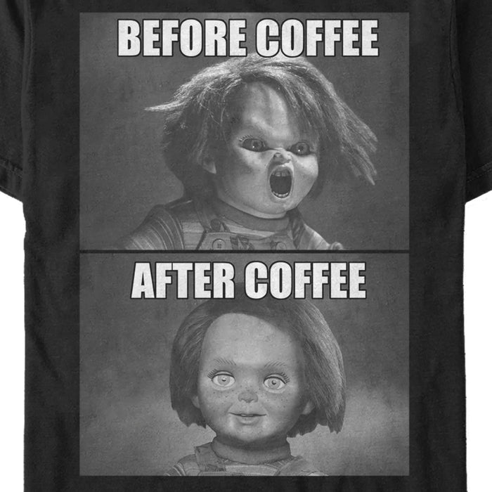 Fifth Sun Men's Child's Play Before And After Coffee Meme T-Shirt