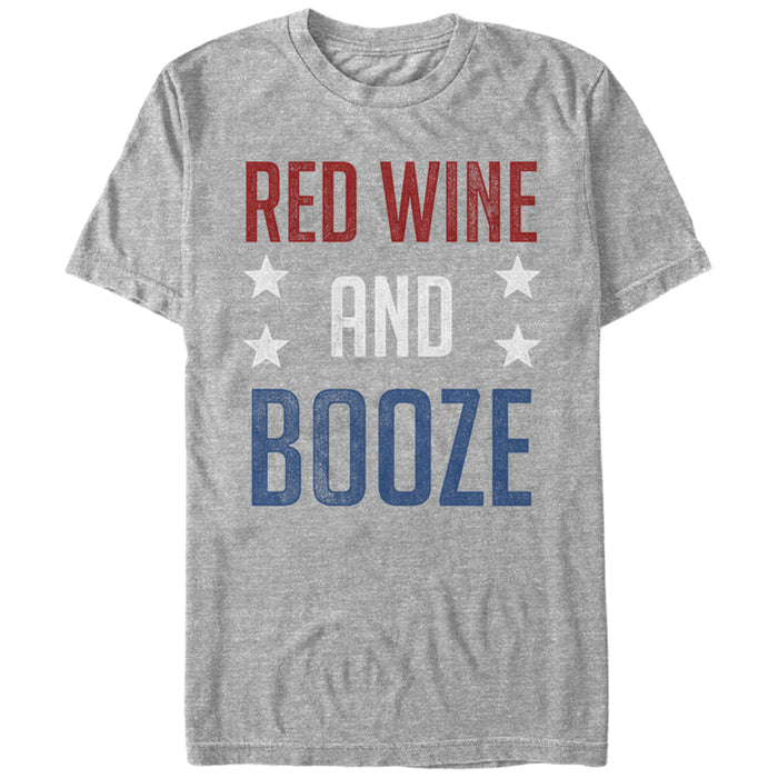 fifth sun Men's CHIN UP 4th of July Wine and Booze T-Shirt