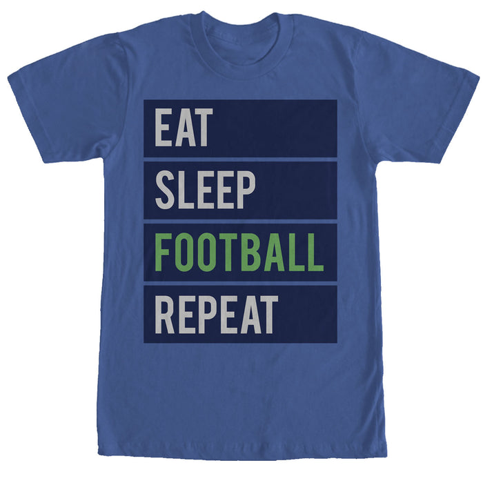 fifth sun Men's CHIN UP Eat Sleep Football Repeat T-Shirt