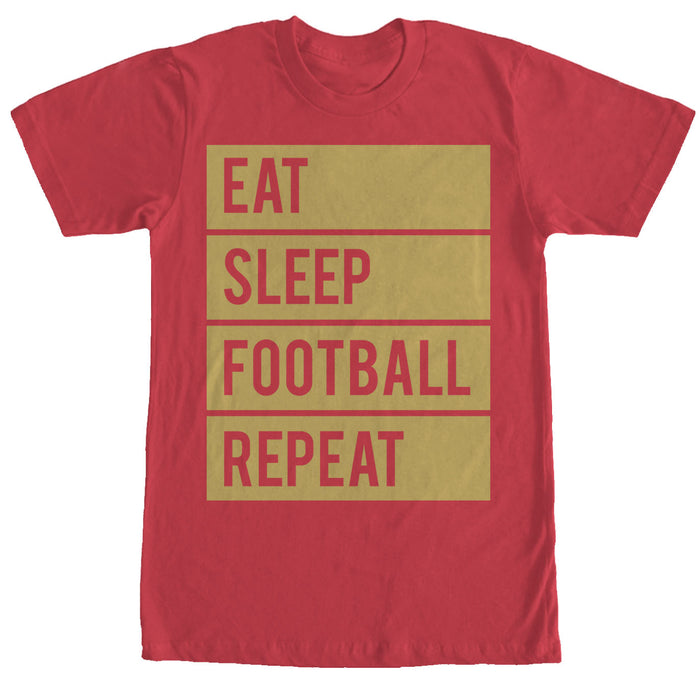 fifth sun Men's CHIN UP Eat Sleep Football Repeat T-Shirt