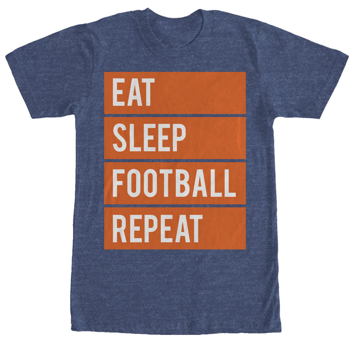 fifth sun Men's CHIN UP Eat Sleep Football Repeat T-Shirt