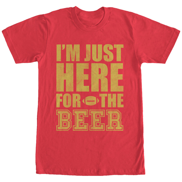 fifth sun Men's CHIN UP Football Here for the Beer T-Shirt