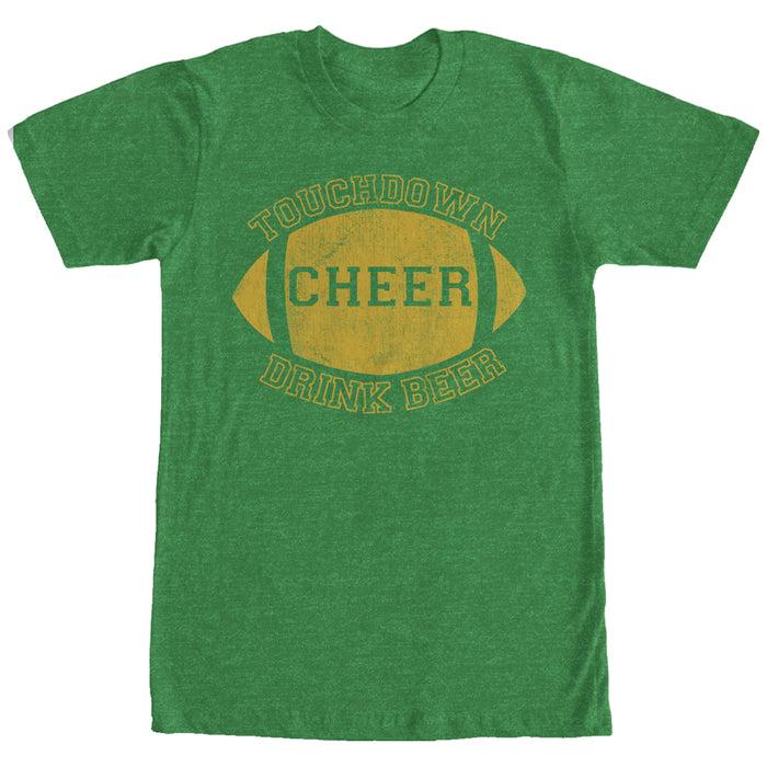 fifth sun Men's CHIN UP Football Touchdown Cheer Drink Beer T-Shirt