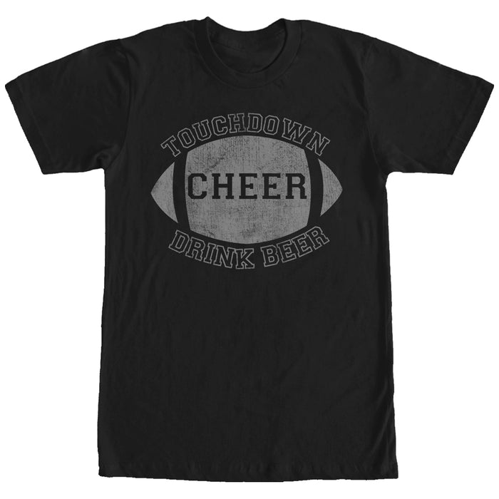 fifth sun Men's CHIN UP Football Touchdown Cheer Drink Beer T-Shirt