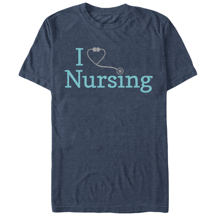 fifth sun Men's CHIN UP I Love Nursing Stethoscope T-Shirt
