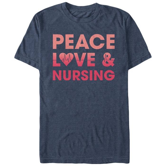 fifth sun Men's CHIN UP Peace Love and Nursing T-Shirt