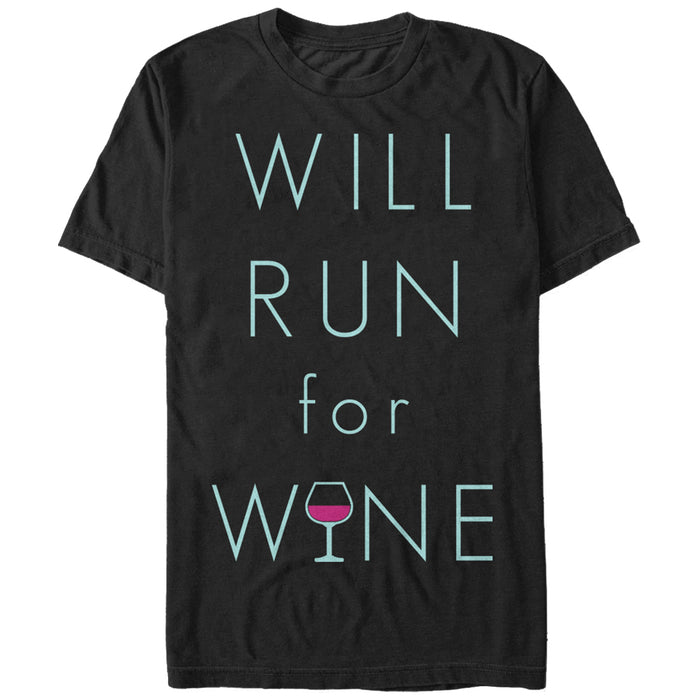 fifth sun Men's CHIN UP Will Run For Wine Glass T-Shirt