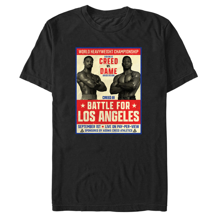 fifth sun Men's Creed III Battle for Los Angeles Poster T-Shirt