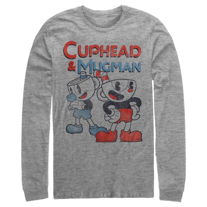 fifth sun Men's Cuphead Best Friend Mugman Long Sleeve Shirt