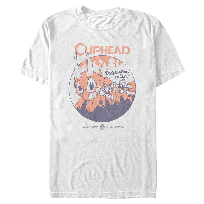 fifth sun Men's Cuphead Don't Deal With the Devil Mugman and Cuphead Run T-Shirt