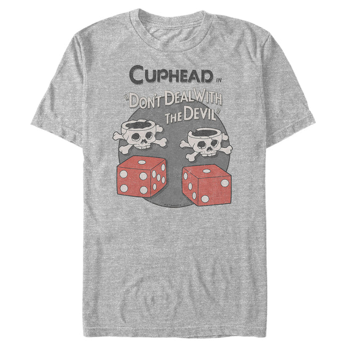 fifth sun Men's Cuphead Don't Deal With the Devil Skull Dice T-Shirt