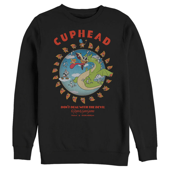 fifth sun Men's Cuphead Grim Matchstick the Dragon Boss Sweatshirt