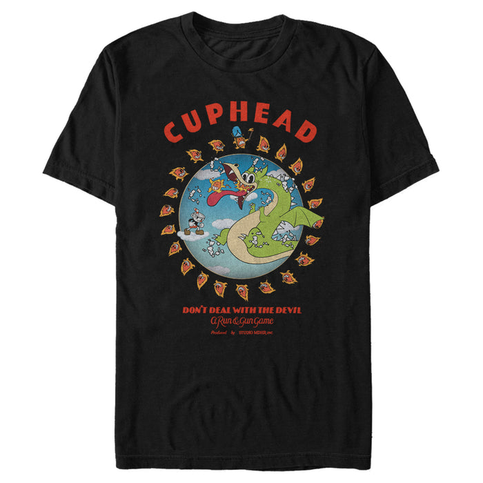 fifth sun Men's Cuphead Grim Matchstick the Dragon Boss T-Shirt