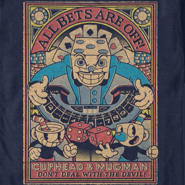 Fifth Sun Men's Cuphead King Dice All Bets Are Off Poster T-Shirt