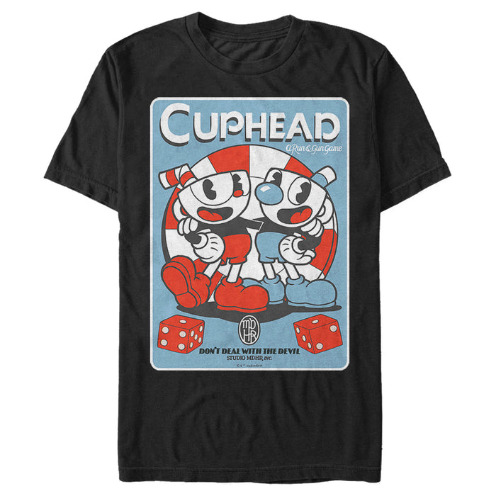 fifth sun Men's Cuphead Mugman and Cuphead Dice Poster T-Shirt