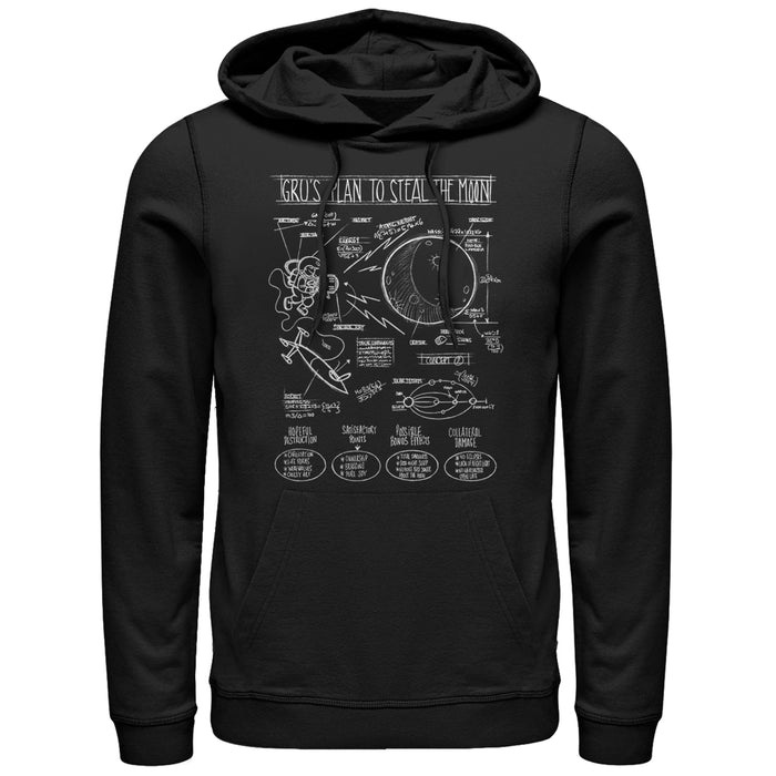 fifth sun Men's Despicable Me Gru Plans to Steal Moon Pull Over Hoodie