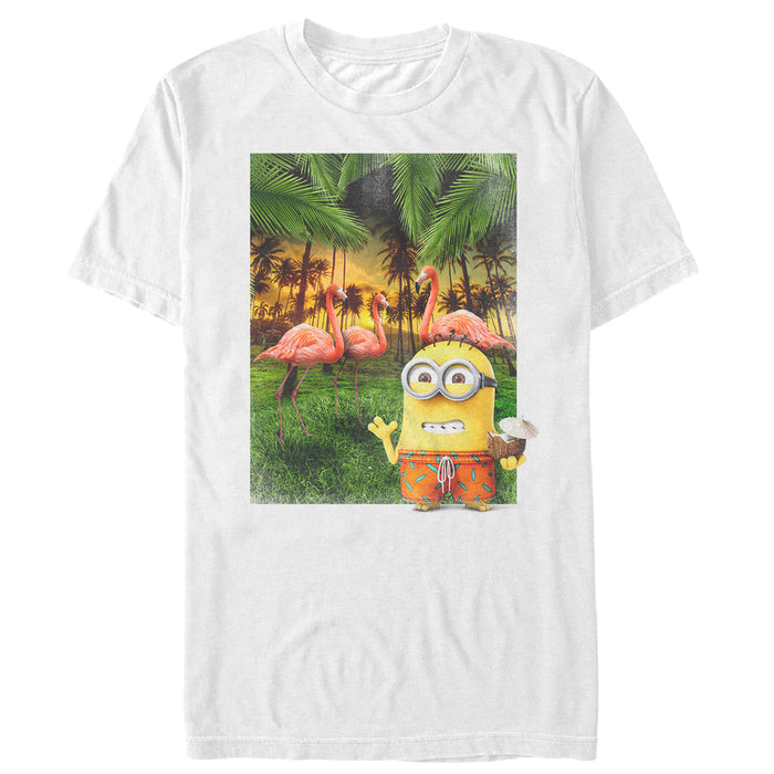 fifth sun Men's Despicable Me Minion Flamingo Vacation T-Shirt