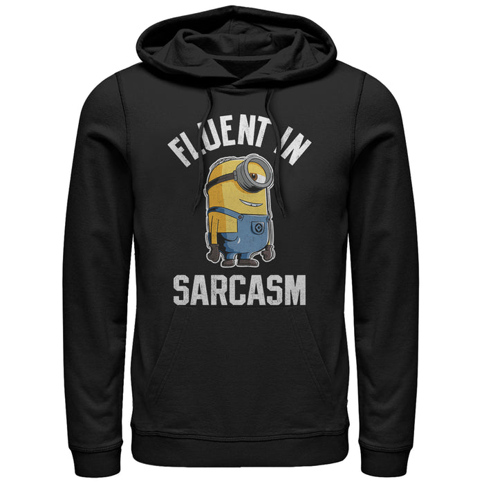 fifth sun Men's Despicable Me Minion Fluent in Sarcasm Pull Over Hoodie