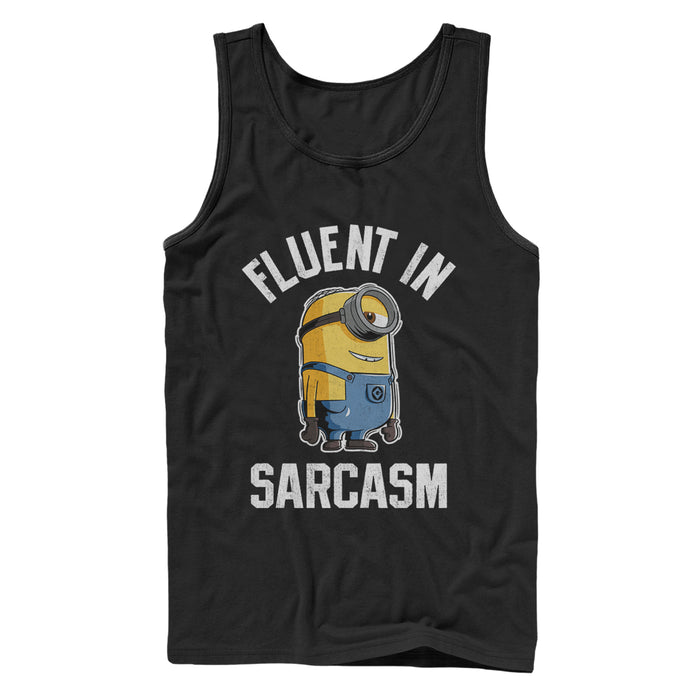 fifth sun Men's Despicable Me Minion Fluent in Sarcasm Tank Top