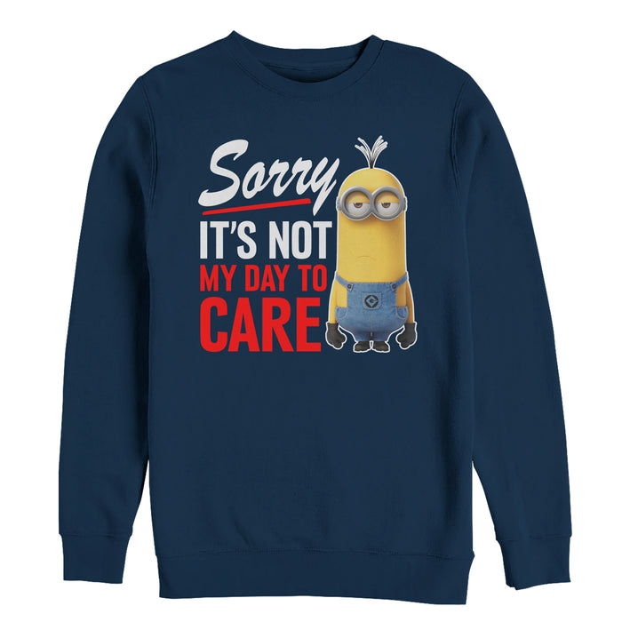 fifth sun Men's Despicable Me Minion Not Day to Care Sweatshirt