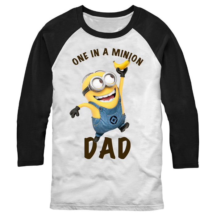 fifth sun Men's Despicable Me One in a Minion Dad Baseball Tee