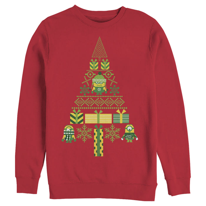 fifth sun Men's Despicable Me Ugly Christmas Minons Tree 2D Sweatshirt