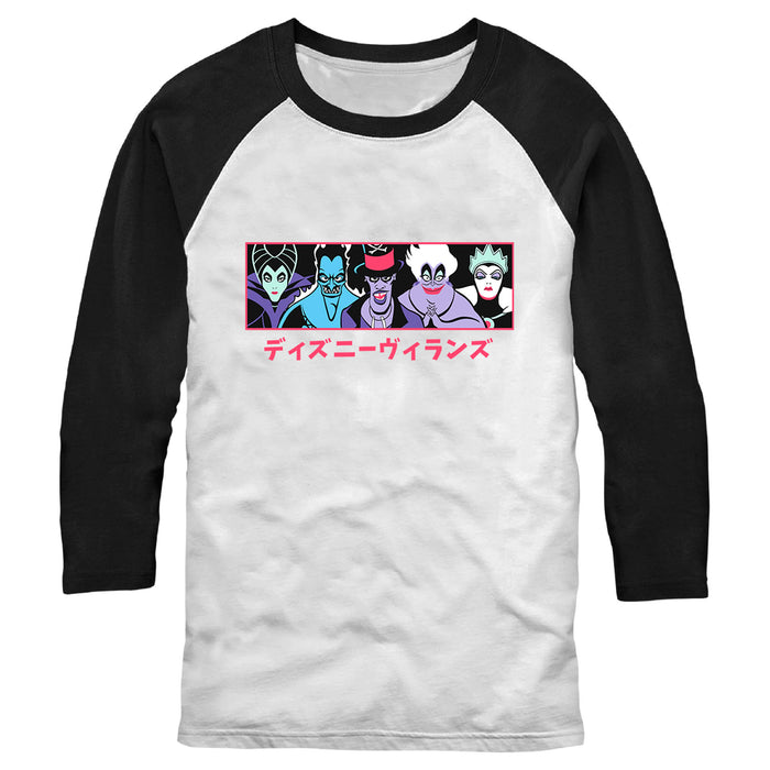 fifth sun Men's Disney Evil Character Panel Baseball Tee